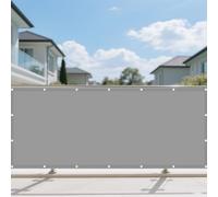 Voile d'ombrage Rectangulaire Étanche 280 x 500 cm Polyester Anti-Déchirure Toile PES Résistant à l'eau avec Corde Libre et Oeillets pour Balcon, Camping, Terrasse, Jardin, Gris Clair