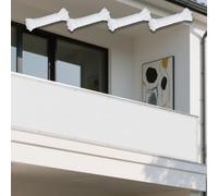 Voile d'ombrage Rectangulaire Étanche 370 x 460 cm Imperméable, Protection Contre UV Toile de Jardin Balcon avec Oeillets et Cordons pour Balcon, Camping, Terrasse, Jardin, Blanc