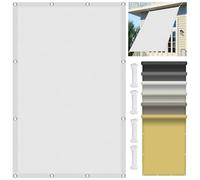Voile d'ombrage Rectangulaire étanche 4.2 x 6 m Imperméable Protection UV 98% Rayons Toile d'ombrage Extérieur avec Oeillets et Cordons pour Patio Jardin Terrasse, Blanc