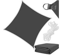 Voile d'ombrage rectangulaire (Graphite) 3 x 3 cm imperméable, Protection UV 90% Ombre + Store d'extérieur pour terrasse, Balcon, Jardin, Camping, revêtement en polyuréthane Robuste et kit