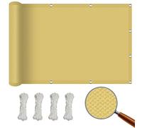 Voile D'ombrage Rectangulaire Imperméable 1 x 2 m Filet De Jardin, Anti UV Toile Toile Ombrage Auvent Résistant l'eau Polyester pour Patio Terrasse Extérieur, Sable, Couleur Crème