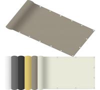 Voile d'ombrage rectangulaire imperméable, 190 x 375 cm, protection UV, coupe-vent, œillets, imperméable, réduction des radiations, pour balcon et terrasse, couleur taupe