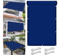 Voile d'ombrage rectangulaire imperméable - 2,4 x 5,4 m - Bloque 98 % les UV - Avec œillets et corde - Pour jardin, terrasse, piscine, protection solaire - Bleu marine