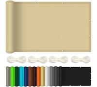 Voile d'ombrage Rectangulaire Imperméable 2 x 7.5 m Rectangulaire Imperméable UV Protection Bâche Ombrage avec Oeillets et Cordons pour Jardin Terrasse Camping Balcon, Jaune Sable