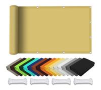 Voile d'ombrage rectangulaire imperméable - 200 x 400 cm - Protection UV à 98 % - Pour jardin et balcon - Œillets et cordes inclus - Jaune sable