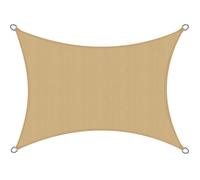 Voile d'ombrage rectangulaire imperméable 2x3m SolVision PS9, sable