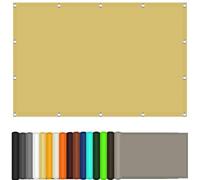 Voile d'ombrage rectangulaire imperméable, 3,8 x 4,2 m, pour extérieur, terrasse, balcon et piscine, couleur crème avec attaches pour une installation facile