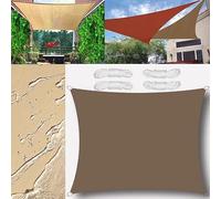 Voile d'ombrage rectangulaire imperméable 3 x 3,5 m - Protection UV - Pour jardin et terrasse - Avec corde pour un confort optimal - Marron