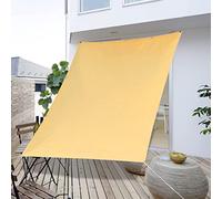 Voile d'ombrage rectangulaire imperméable, 5,5 x 7 m, résistant à la poussière et au vent pour pergola avec kit d'installation, idéal pour les fêtes de jardin, couleur crème