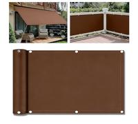 Voile d'ombrage Rectangulaire Imperméable 7x9M Voiles Ombrages avec Oeillets et Cordons, UV Protection Voiles D'ombrage pour Patio Terrasse Jardin Balcon Extérieur - Marron