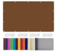Voile d'ombrage rectangulaire imperméable à 98 % contre les rayons UV avec corde gratuite pour extérieur, jardin, terrasse, cour, fête, marron, 1,7 x 3,6 m