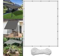 Voile d'ombrage rectangulaire imperméable à angle droit avec œillets et corde gratuite - Pour plage, terrasse, porche, camping, 1,8 x 5 m, blanc