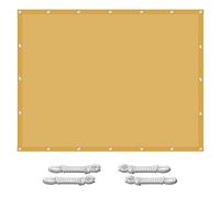 Voile d'ombrage rectangulaire imperméable avec œillets et cordes pour balcon, jardin, terrasse, 1 x 1,2 m, bloque 98 % des rayons UV - Crème