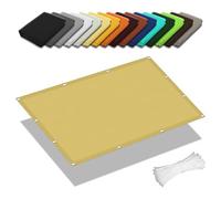 Voile d'ombrage rectangulaire imperméable avec œillets et cordes, protection UV durable pour terrasse, camping, plage, jaune sable, 1,5 x 6 m