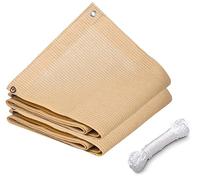 Voile d'ombrage rectangulaire imperméable avec protection UV à 90 % en polyéthylène haute densité pour balcon, terrasse, serre de jardin, 6 x 4 m, avec œillets