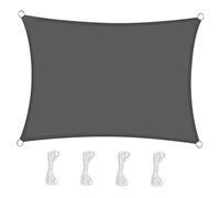 Voile d'ombrage rectangulaire imperméable de 6 x 8 m, protection UV à 95 % pour jardin, terrasse, piscine et activités de cour, idéal pour un usage résidentiel et commercial