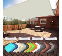 Voile d'ombrage rectangulaire imperméable de 7,5 x 8 m avec œillets et attaches pour balcon, camping, terrasse, pergola, protection anti-UV à 98 % crème