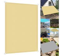 Voile d'ombrage rectangulaire imperméable en polyester PES, résistant aux UV, idéal pour jardin, terrasse, balcon, piscine, jaune sable, 2,5 x 6 m
