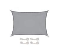 Voile d'ombrage rectangulaire imperméable et anti-UV - 2 x 3 m - Gris -