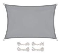 Voile d'ombrage rectangulaire imperméable et anti-UV - 2 x 3 m - Gris - Linxor Gris