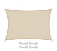 Linxor Voile d'ombrage rectangulaire imperméable et anti-UV Beige 3 x 4 m
