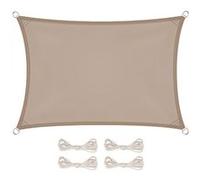Voile d'ombrage rectangulaire imperméable et anti-UV - 3 x 4 m - Taupe - Linxor G