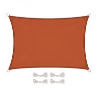 Linxor - Voile d'ombrage rectangulaire - Toile imperméable et anti-UV - 3 x 4 m Terracotta