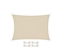 Voile d'ombrage rectangulaire imperméable et anti-UV - 3 x 5 m - Beige -