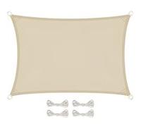 Voile d'ombrage rectangulaire imperméable et anti-UV - 3 x 5 m - Beige -