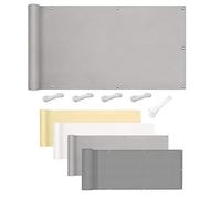 Voile d'ombrage rectangulaire imperméable et résistant aux UV, 3,2 x 3,9 m, pour terrasse, jardin, balcon - Résistant aux intempéries et au vent - Sans perçage - Gris clair