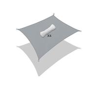 Voile d'ombrage Rectangulaire Imperméable Polyester avec Corde 3x4m Gris
