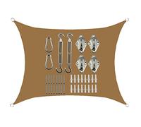 Voile d'ombrage rectangulaire imperméable pour extérieur, 3,6 x 3,6 m, protection UV pour terrasse, balcon, jardin, piscine, couverture solaire pour un confort extérieur ultime