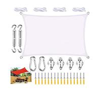 Voile d'ombrage rectangulaire imperméable - Protection UV à 98 % - Pour jardin, terrasse, pergola, pelouse et fêtes - Avec corde pour une installation facile