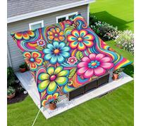 Voile d'Ombrage Rectangulaire Imprimée, Protection UV 90% Imperméable Anti-Déchirure, Voile Solaire Décorative pour Jardin Terrasse Balcon Piscine (Couleur-2,158x185cm)