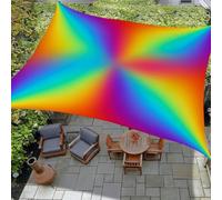 Voile d'Ombrage Rectangulaire Imprimée, Protection UV 90% Imperméable Anti-Déchirure, Voile Solaire Décorative pour Jardin Terrasse Balcon Piscine (Couleur-4,185x240cm)