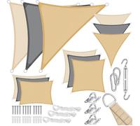 Voile d'ombrage rectangulaire - KESSER - Dimensions 4x6m - Tissu HDPE 185g/m² - Protection UV 85% - Hydrofuge