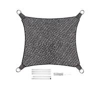 Voile d'ombrage rectangulaire, perméable à l'eau, 3,6 x 3,6 m, couleur : gris foncé, avec kit de barres, protection solaire pour votre jardin