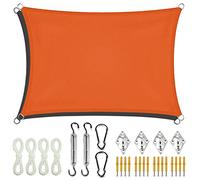 Voile d'ombrage rectangulaire pour extérieur, 3 x 6 m, imperméable à 90 %, protection contre les intempéries, avec kit de fixation pour terrasse, balcon et jardin