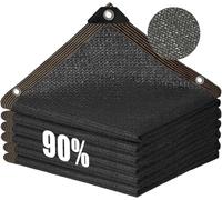 Voile D'Ombrage Rectangulaire pour Jardin, Noir, Toile d'ombrage Durable en Maille avec œIllets, Filet d'ombrage Extérieur de 90% pour Plantes, Serre, Chenil, Terrasse, Tomates(5 x 6 m)