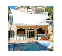 Voile d'ombrage rectangulaire - Protection UV - Tissu Oxford - Pour terrasse, jardin, balcon, abri auto, terrasse extérieure - Blanc - Pour la sécurité du soleil dans le jardin