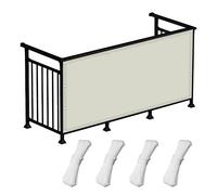 Voile d'ombrage rectangulaire résistant à l'eau - 270 x 300 cm - Bloque 98 % des UV - Couleur crème - Installation sans perçage - Avec œillets et corde - Pour jardin, balcon, terrasse