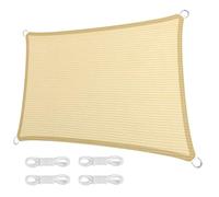 Voile d'ombrage Rectangulaire Respirant 180 x 350 cm Protection Contre Le Vent, Rectangulaire Filet Ombrages Toile Ombrage Multi Couleur et Taille pour Terrasse Pergola, Couleur Crème
