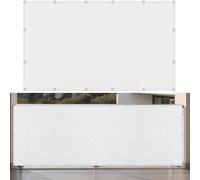 Voile d'ombrage Rectangulaire Respirante 165 x 350 cm Protection des Rayons 95% UV Toile Parasol de Potager avec Cordons pour Patio, Extérieur Jardin Terrass Balcon, Blanc