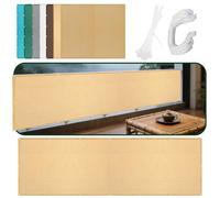 Voile d'ombrage Rectangulaire Respirante 165 x 430 cm Protection des Rayons 95% UV Toile Parasol de Potager avec Cordons pour Patio, Extérieur Jardin Terrass Balcon, Couleur Crème