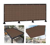 Voile d'ombrage Rectangulaire Respirante 335 x 360 cm Anti UV Contre Le Vent HDPE Voiles d'ombrage Cordes de Fixation Incluses pour Serre/Jardin/Pergola/Patio Lawn, Brun