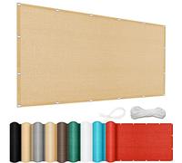 Voile d'ombrage rectangulaire respirante avec œillets - Résistant aux déchirures - Résistant aux intempéries - Protection UV pour balcon et jardin - Jaune sable - 65 x 400 cm