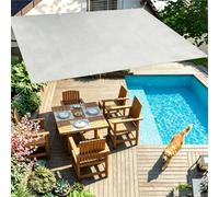 Voile d'Ombrage Rectangulaire,Toile Ombrage Imperméable Gris Clair 1.4x5.2M/140x520cm Toile d'Ombrage avec Oeillets,Comprend 4 Cordes,Résistant au Soleil, pour Jardins, Terrasses, Piscines