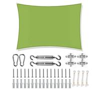 Voile d'ombrage rectangulaire vert de 5,5 x 7 m, protection UV, résistant aux intempéries, avec corde, idéal pour terrasse, jardin, camping, activités de plein air
