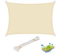 Voile d'ombrage rectangulaire WOLTU en HDPE 4x6m crème - Anti-UV - Facile à installer