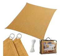 Voile d'ombrage Relaxdays, 3 x 4 m, HDPE, Respirante, Jardin & Balcon, avec Cordes de Tension, rectangulaire, Sable